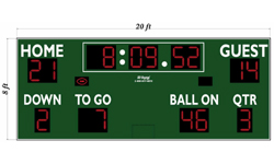 (DC-200TH-FTBL-20x8) Football-Soccer-Lacrosse LED Wireless Controlled Scoreboard